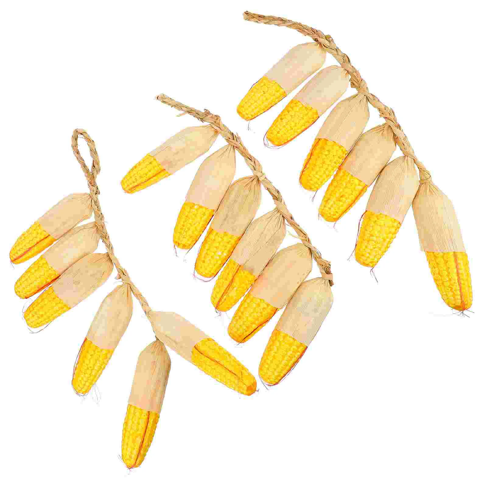 

3 Strings Simulated Corn Hanging Skewers Simulation Pendant Ornament Artificial Plants Adornment Mini