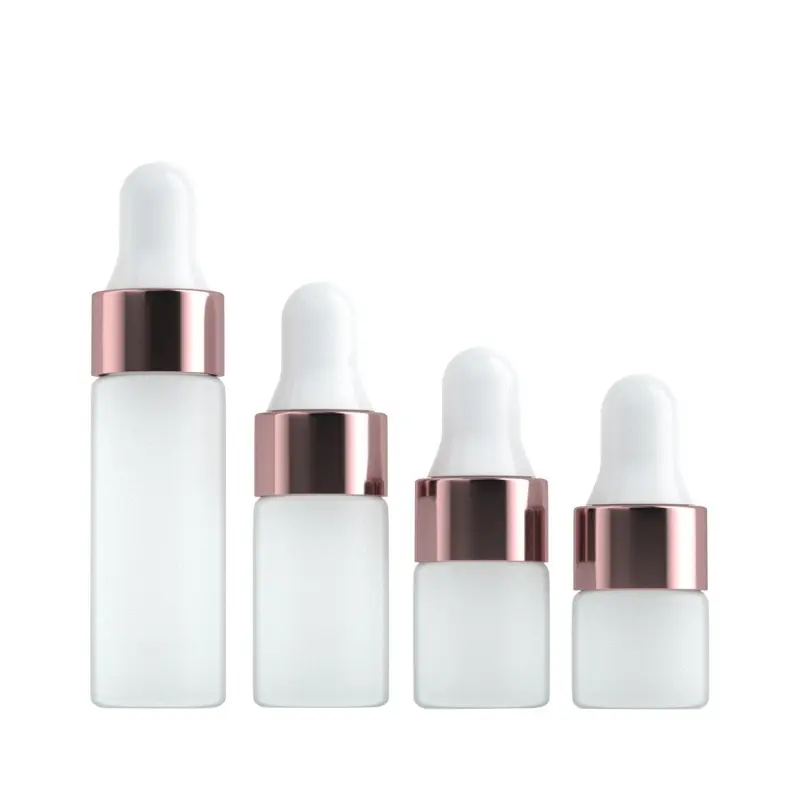 

5Pcs 1/2/3/5ml Frosted Glass Dropper Bottles Empty Essential Oil Bottles Jars Vials With Pipettes Perfume Bottles