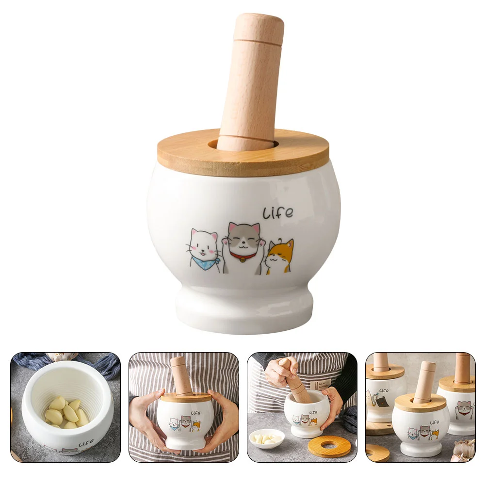 

Mixing Bowl Household Garlic Pounder Copper Crusher Grinding Bowls Tool