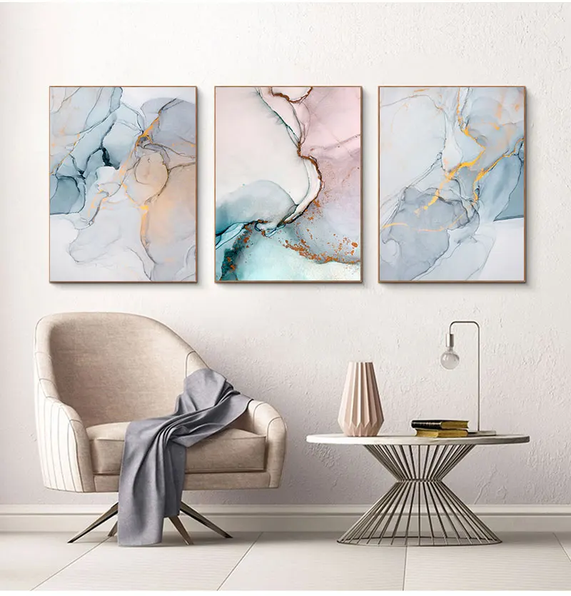 

Art Pictures for Living room Modern Home Decor Geometric Agate Marble Abstract Canvas Painting Nordic s and Prints Wall