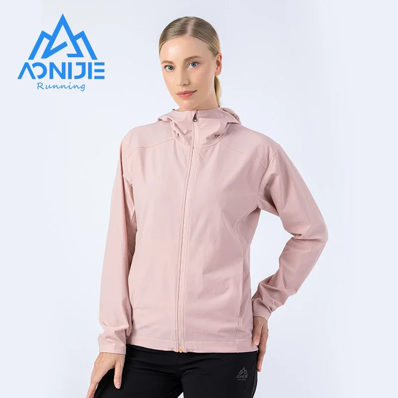 AONIJIE FW5136 Newest Women Female Waterproof Sports Thin Jacket Windbreak Hooded Coat Breathable For Gym Running Hiking