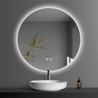 nordic round mirror led light custom modern frameless bathroom mirror wall hanging large espejo grande shower mirror eb5bm