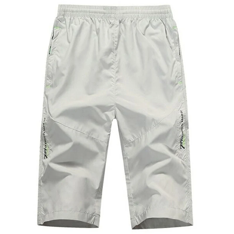 

Plus Size 6XL 7XL 8XL Quick Dry Stretchy 3/4 Capris Men's Casual Beach Shorts