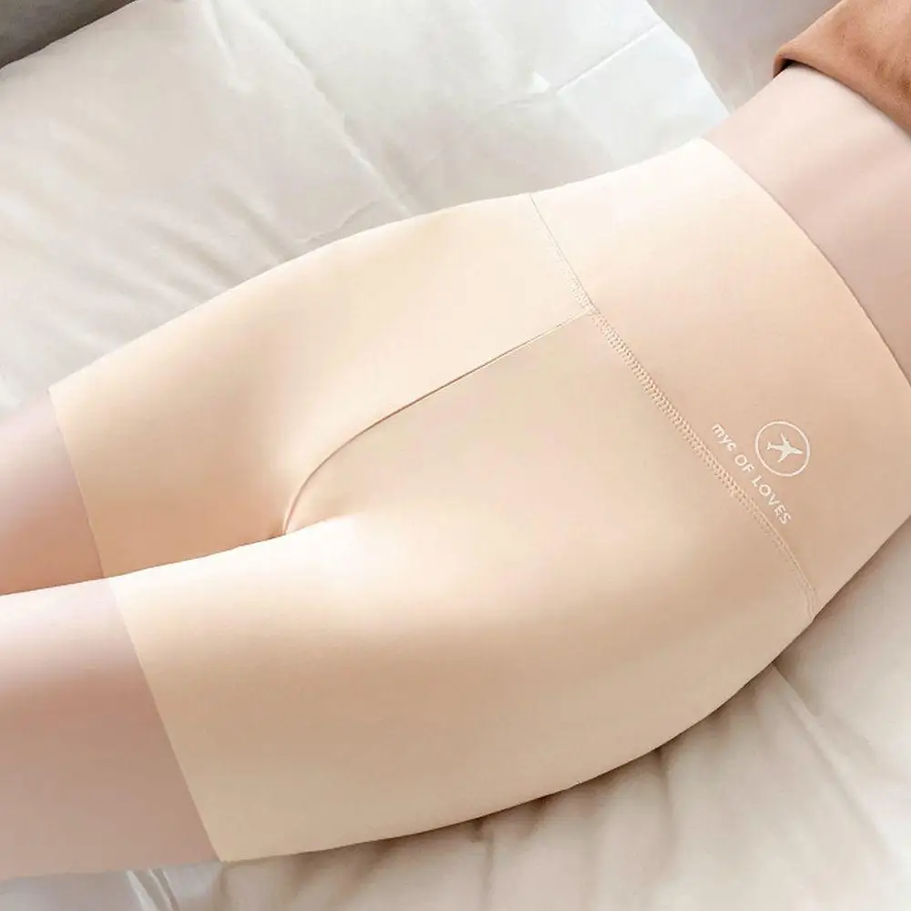 

Breathable Seamless Airplane High Waist Letter Ice Silk Body Shapewear Sports Pants Yoga Fitness Shorts Safety Shorts