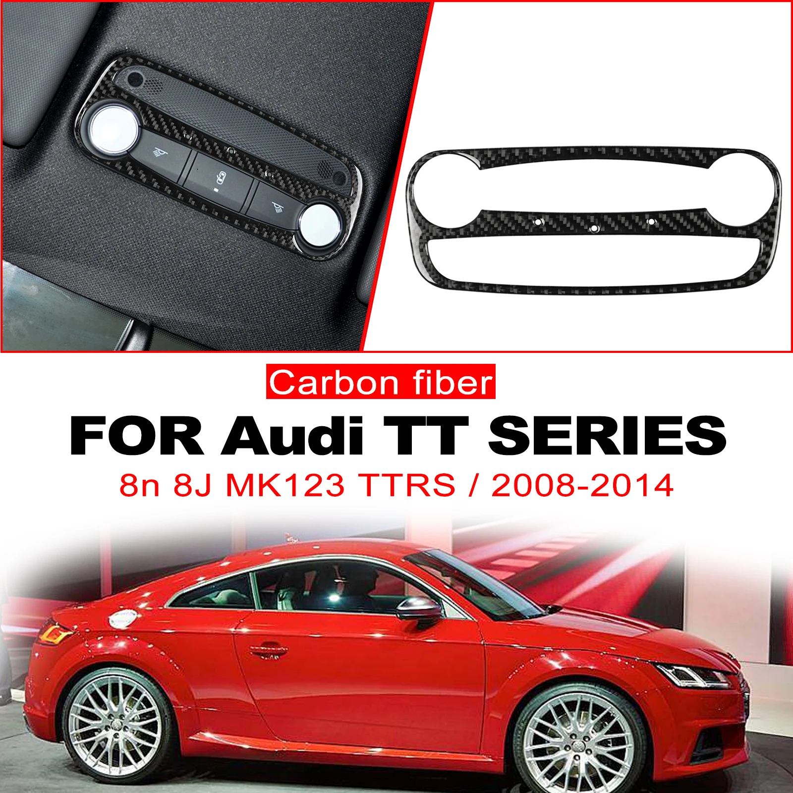 

Black Reading Light Frame Cover Useful Convenient Bright Easy Operation for Audi 2008-2014 TT 8n 8J MK123 TTRS