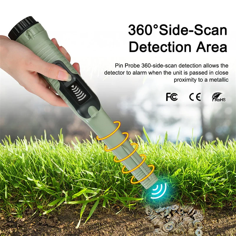 Metal Detector Pinpointer,LCD Display Waterproof with High Sensitivity,360° Scanning,Sound/Vibration Indication （Three Mode）