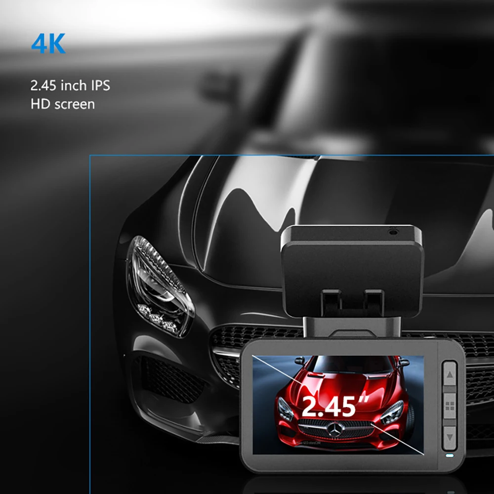 

Видеорегистратор автомобильный, 4K, Wi-Fi, GPS-Трекер