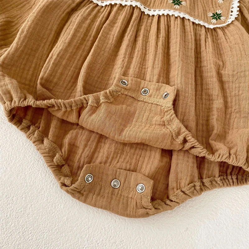 Новая Осенняя детская одежда комбинезон для девочек 0-2 лет с длинным рукавом и