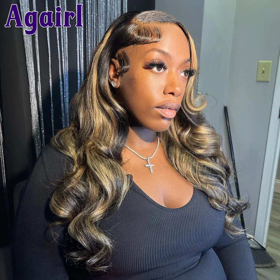 

Парик из натуральных волос с волнистыми волосами 13X6, 1B/27, 5 Х5 дюймов