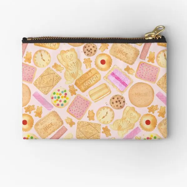 

Assorted Biscuits Pink Zipper Pouches Women Cosmetic Pocket Storage Underwear Money Key Coin Wallet Bag Pure Small Packaging