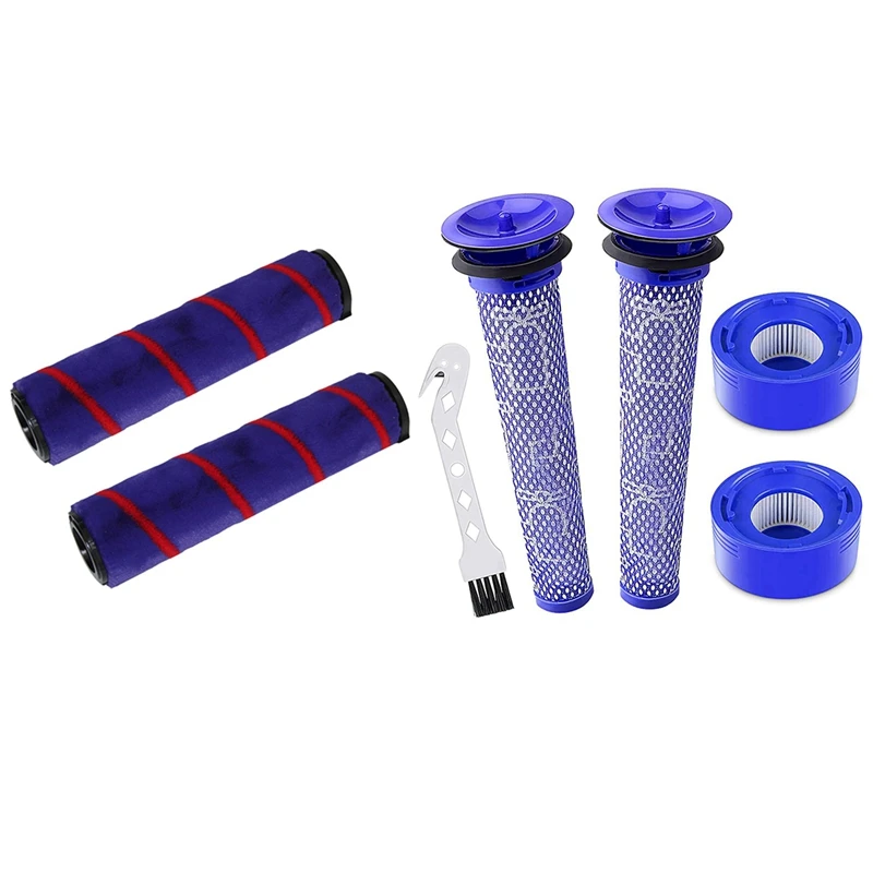 

2Pcs Soft Roller Brush With 2Pcs Vacuum Filter Kit,For Dyson V7 V8 V10 V11 Cordless Vacuum Cleaner Roller Brush