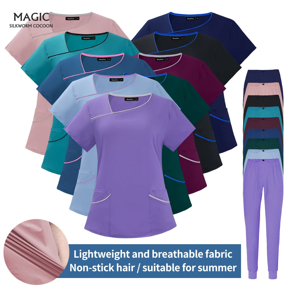 

Scrubs Uniform Wholesale Medical Uniforms Sets Jogger Suit Women Pharmacist Scrubs Workwear Pet Veterinary Nursing Uniform Women