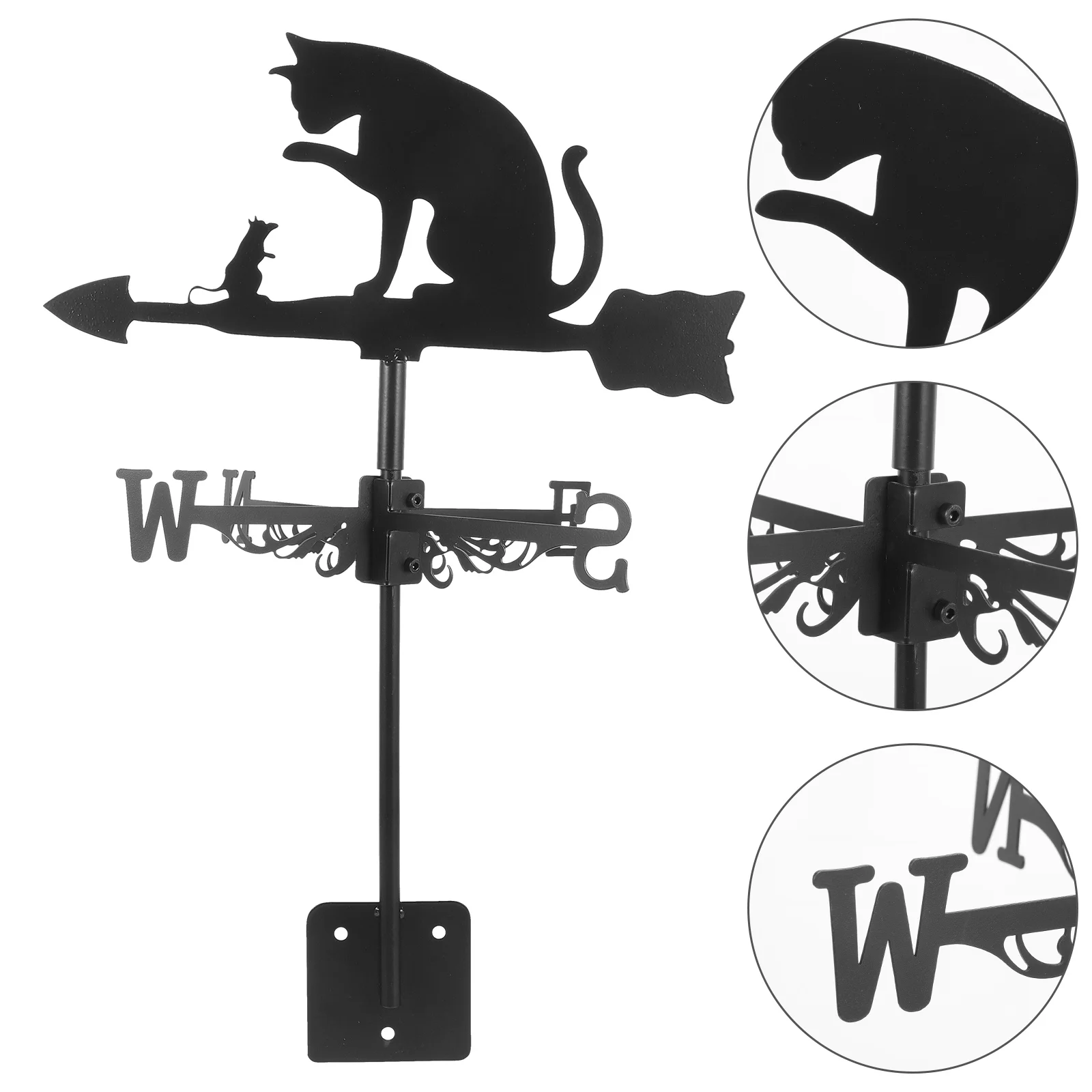 

Windmill Lawn Weathervane Patio Decor Decorations Cat Metal Roof Stainless Steel Ground Insert Airplane