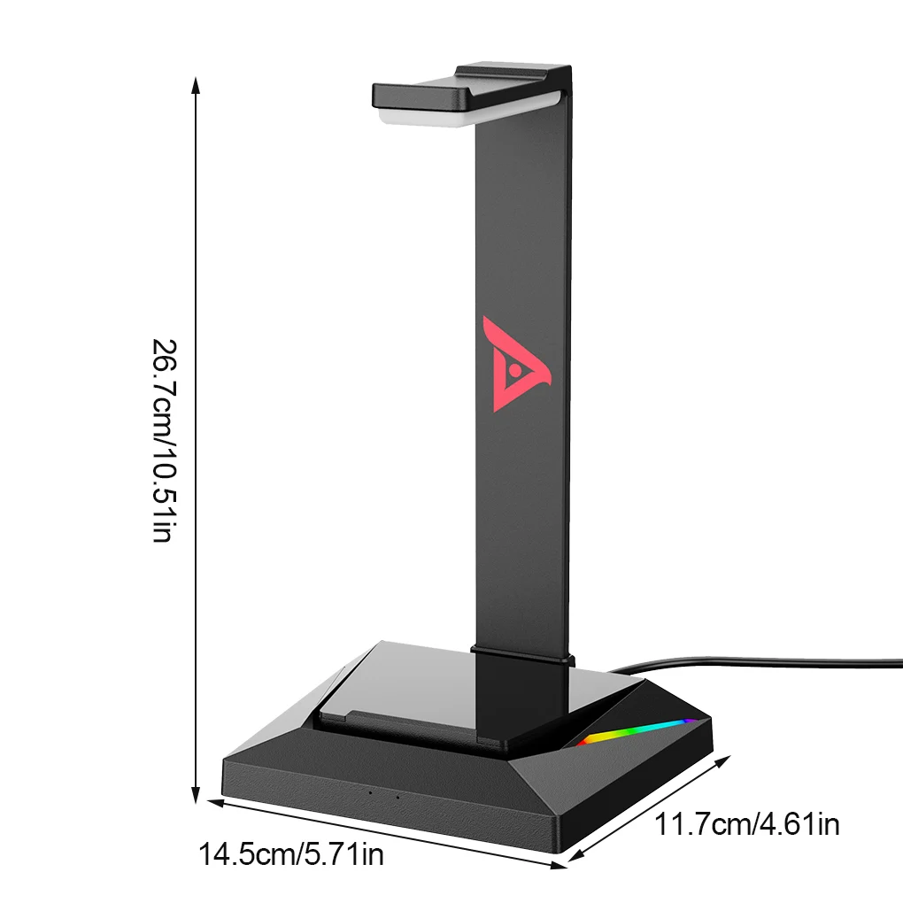 

RGB Подставка для наушников настольная USB игровая гарнитура Подставка для хранения наушников с зарядным портом Type-C компьютерные аксессуары