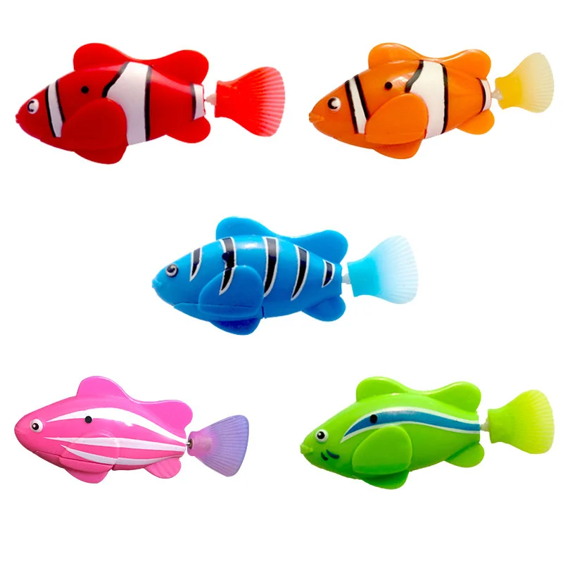 

New Interactive Pets Toy Electronic Fish Bath Toys For Children Battery Powered Swim For Bathtub Fishing Tank Decoration Gifts