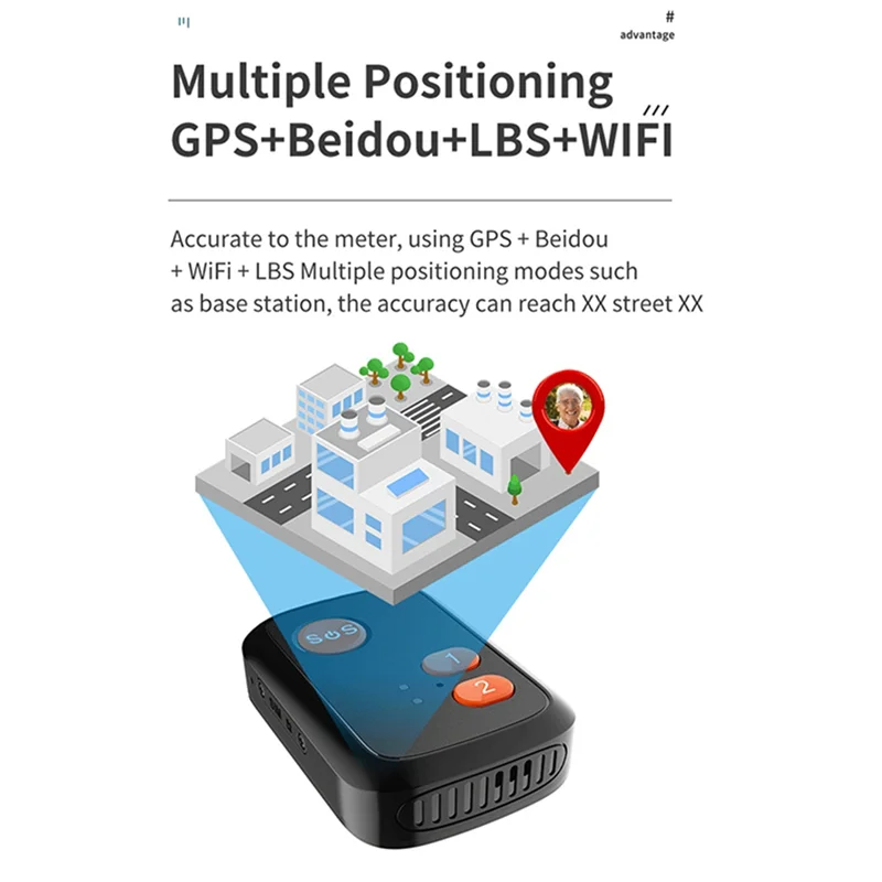 GPS + Beidou трекер RF-V51 WIFI совместимый с 4G LTE/3G WCDMA/2G GSM SOS-сигнализацией двусторонним