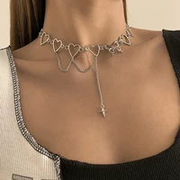 punk hip hop love necklace female clavicle chain
