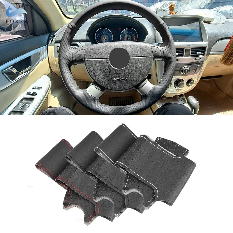 

For Chevrolet Aveo LOVA Buick Excelle Daewoo Gentra 2013 2015 Lacetti 2006 - 2012 Perforated Leather Car Steering Wheel Cover
