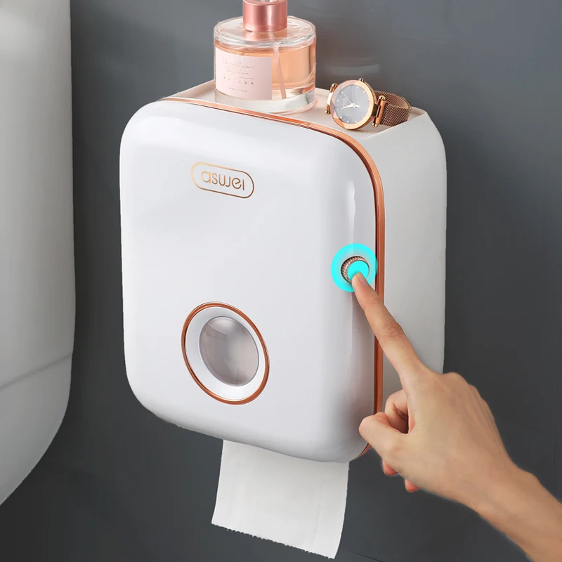 

Toilet Paper Holder Stand Wall Mounted Waterproof Paper Towel Dispenser Holder Tissue Box Toilet Roll Holder for Toilet Paper
