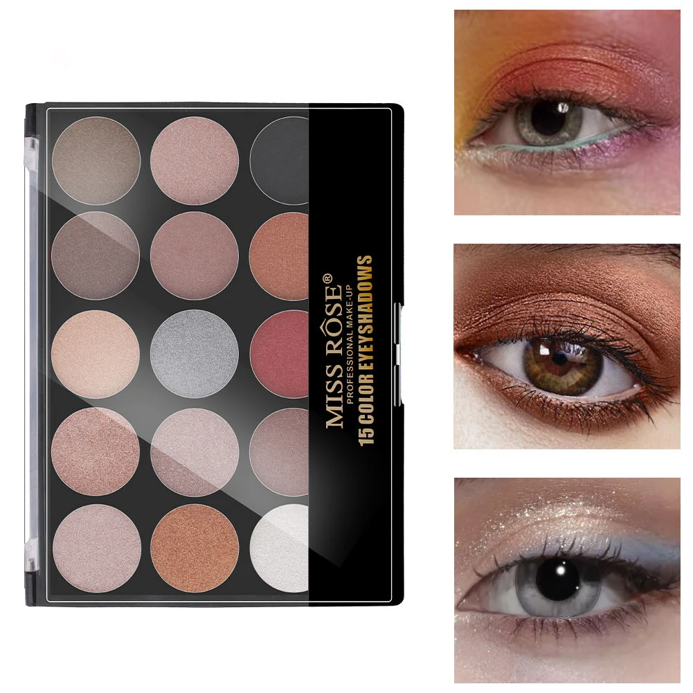 

1 Pc 15 Earth Color Matte Eyeshadow Palette Shimmer Pigment To Brighten Eye Makeup Long-lasting Waterproof Palette Cosmetics
