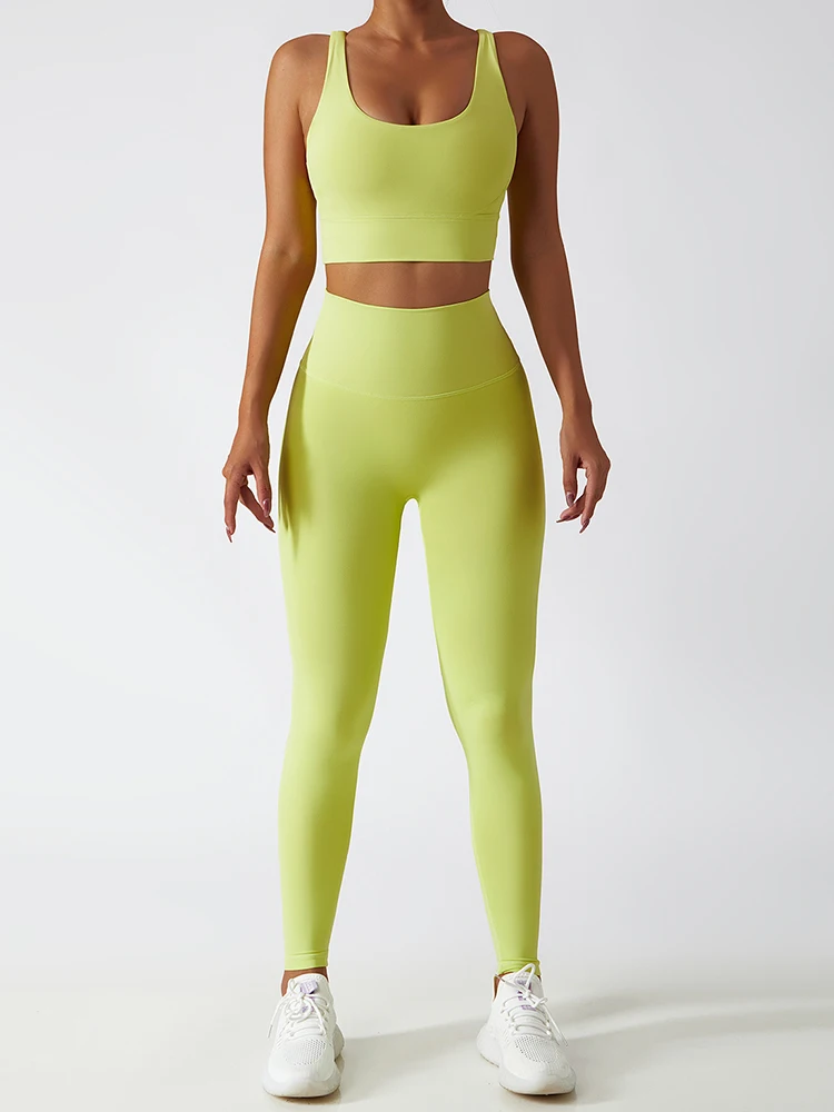 

Спортивный костюм для йоги ATHVOTAR Женский, бесшовный бюстгальтер для подтяжки ягодиц, штаны для бега, тренировочный костюм для спортзала, фит...