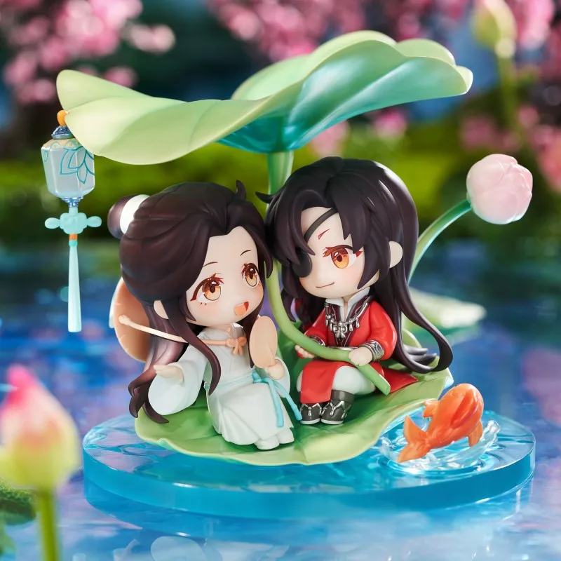 

13cm Xielain Huacheng Figure Genuine nime Tian Guan Ci Fu Model Doll Figurine Heaven Official Blessing Lotus Leaf Decor toy gift