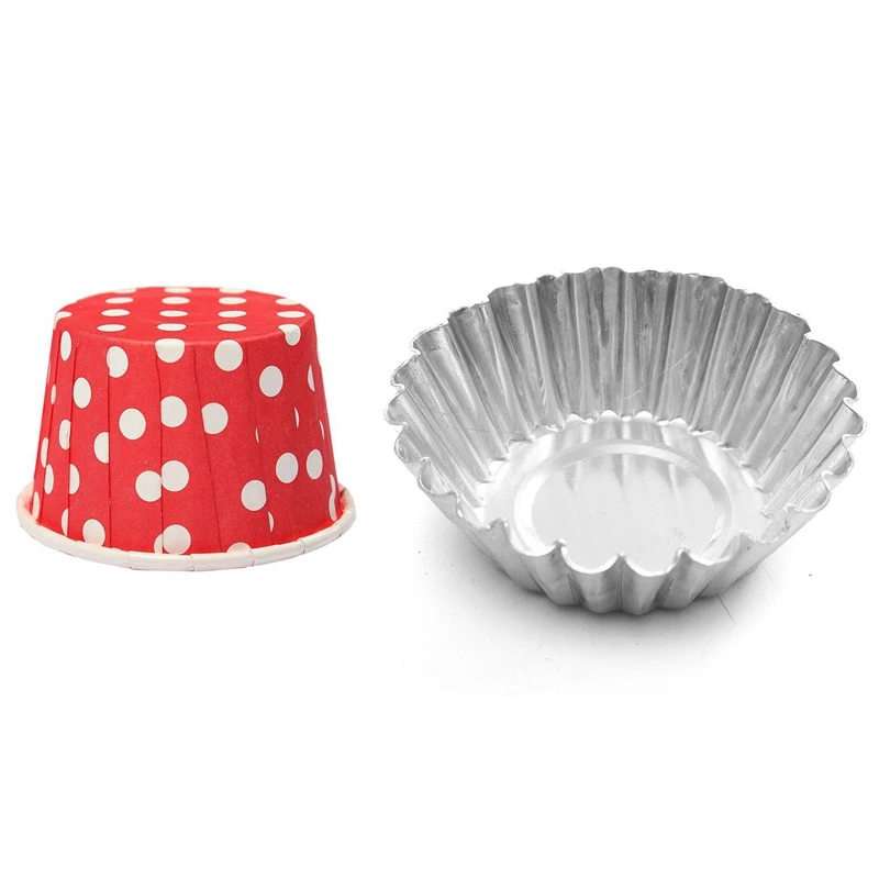 

Горячая Распродажа-100 X Обложка для кексов бумажный чехол для торта выпечки чашки для выпечки Подложка для маффинов красная и 10 шт. алюминиев...