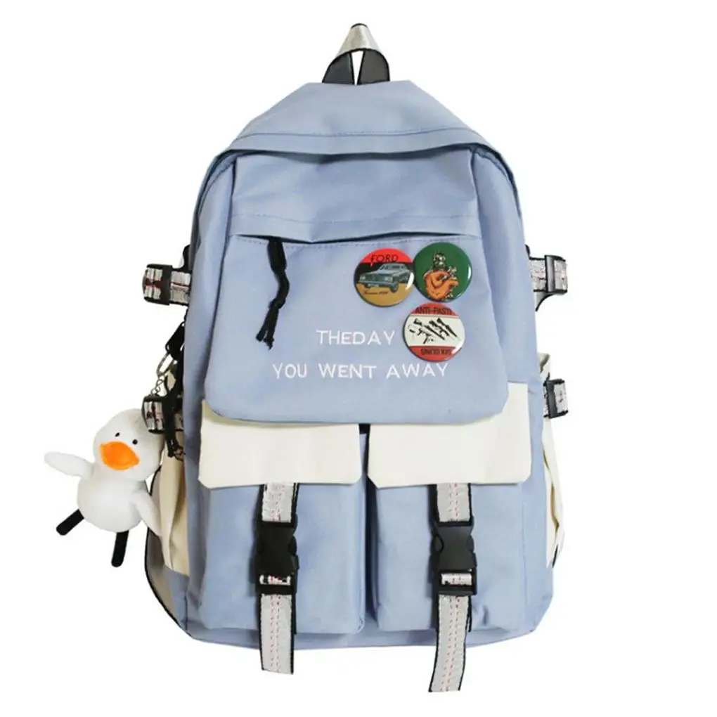 

Backpacks School Backpack with Pendant Badge Waterproof Laptop Computer Backpack Travel Bag for Boys Girls Students
