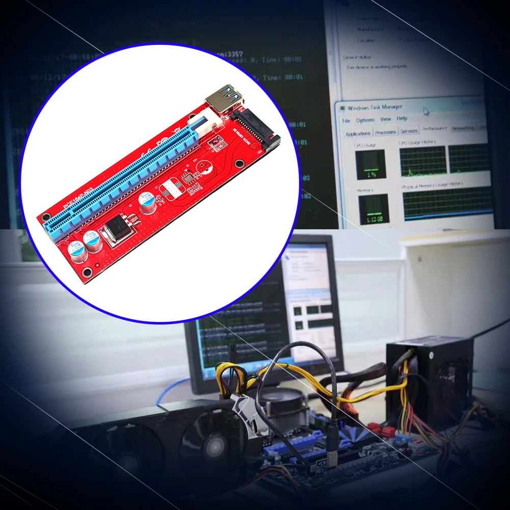 

Райзер-карта, 6 контактов, SATA, USB 3,0, 164P