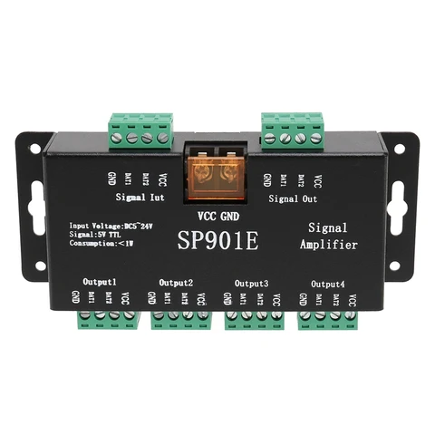 SP901E светодиодный Pixel WS2812B WS2811 SPI усилитель сигнала ретранслятор для WS2813 SK6812 WS2815 WS2801 SK9822 и т. д. все RGB