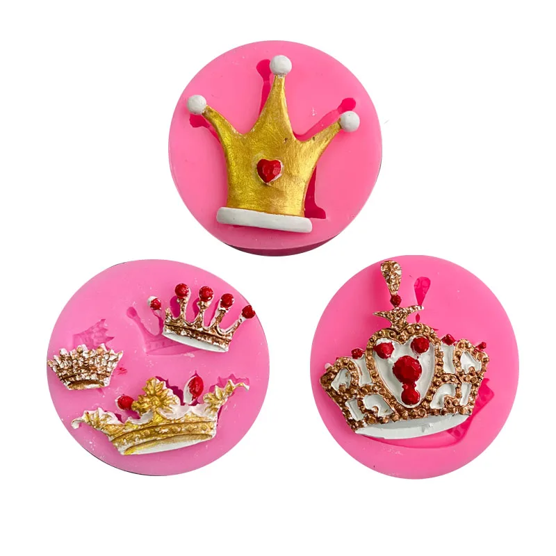 

Kinds Of Crown Shape Silicone Mold DIY Cake Baking Decoration Gypsum Clay Chocolate Mold Cattail Leaf Fan Modeling Silicone Mold