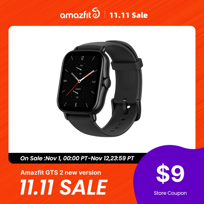  [New Version ] Amazfit GTS 2 Smartwatch All-round Health and Fitness Tracking Smart Watch Alexa Built-in For Android IOS Phone 
