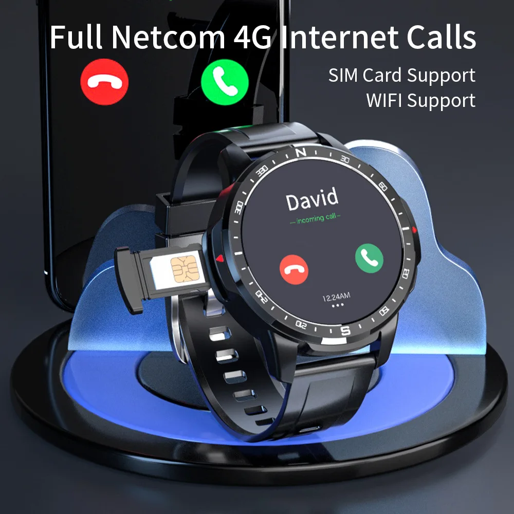 Смарт-часы LOKMAT 4G мужские SIM-карта 4 + 128 ГБ экран 1 6 дюйма двойная система камера 5 Мп