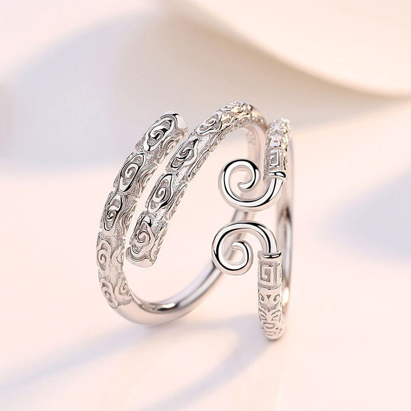 Черный миф: кольцо в китайском стиле от Wukong открытое регулируемое на палец