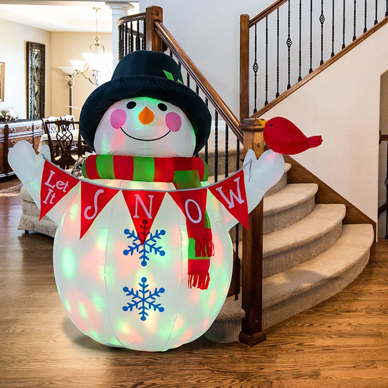

Christmas Inflatable Snowman Santa Claus Gingerbread Man with LED Lights Christmas Outdoor Decoration for Navidad New Year 2022