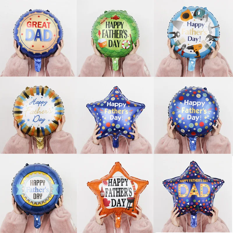 JOYMEMO 18 Inch Father's Day Foil Balloon Great Dad Happy Father's Day Party Decoration Balloon World's Best Dad Festival Decor