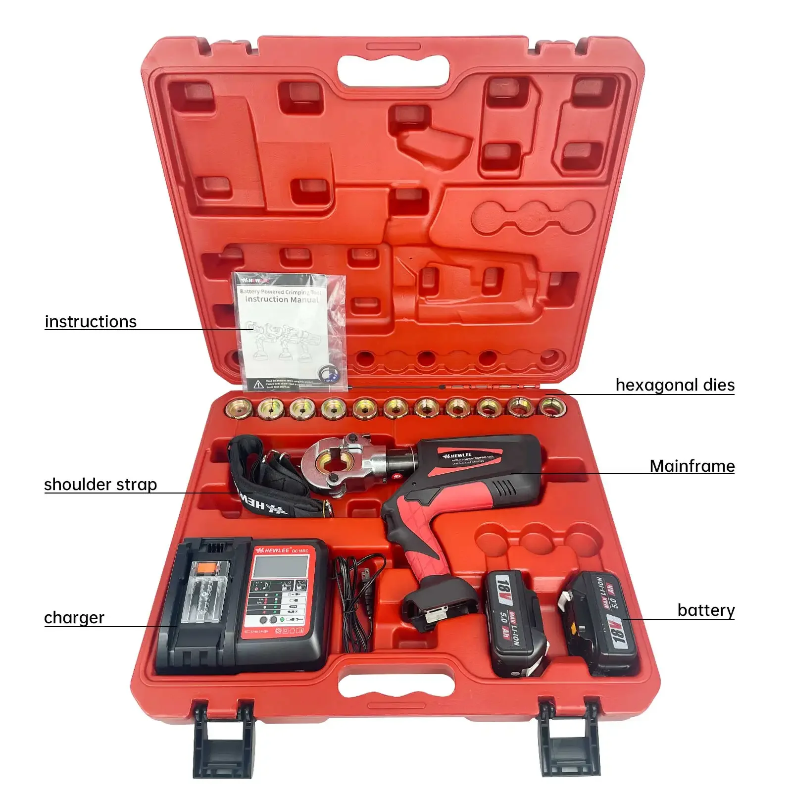 Электрические гидравлические клещи HEWLEE HL-300B для обжима медных и алюминиевых