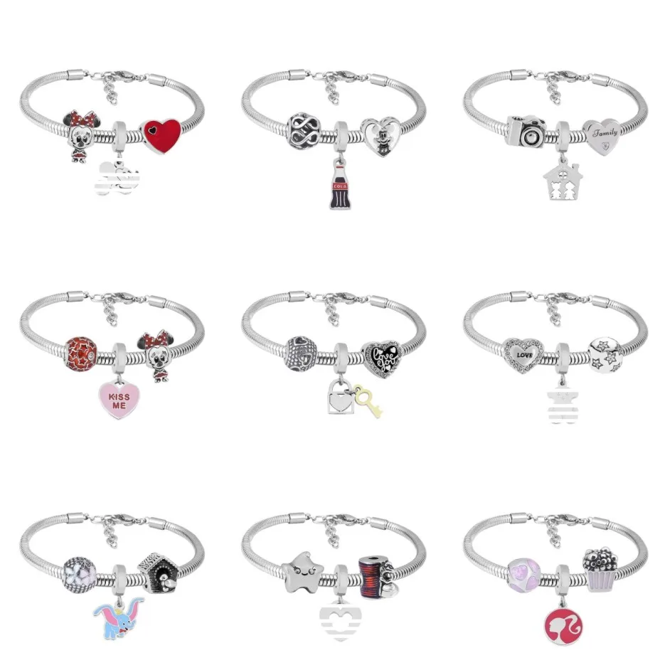 

New popular DIY stainless steel bracelet mickey image