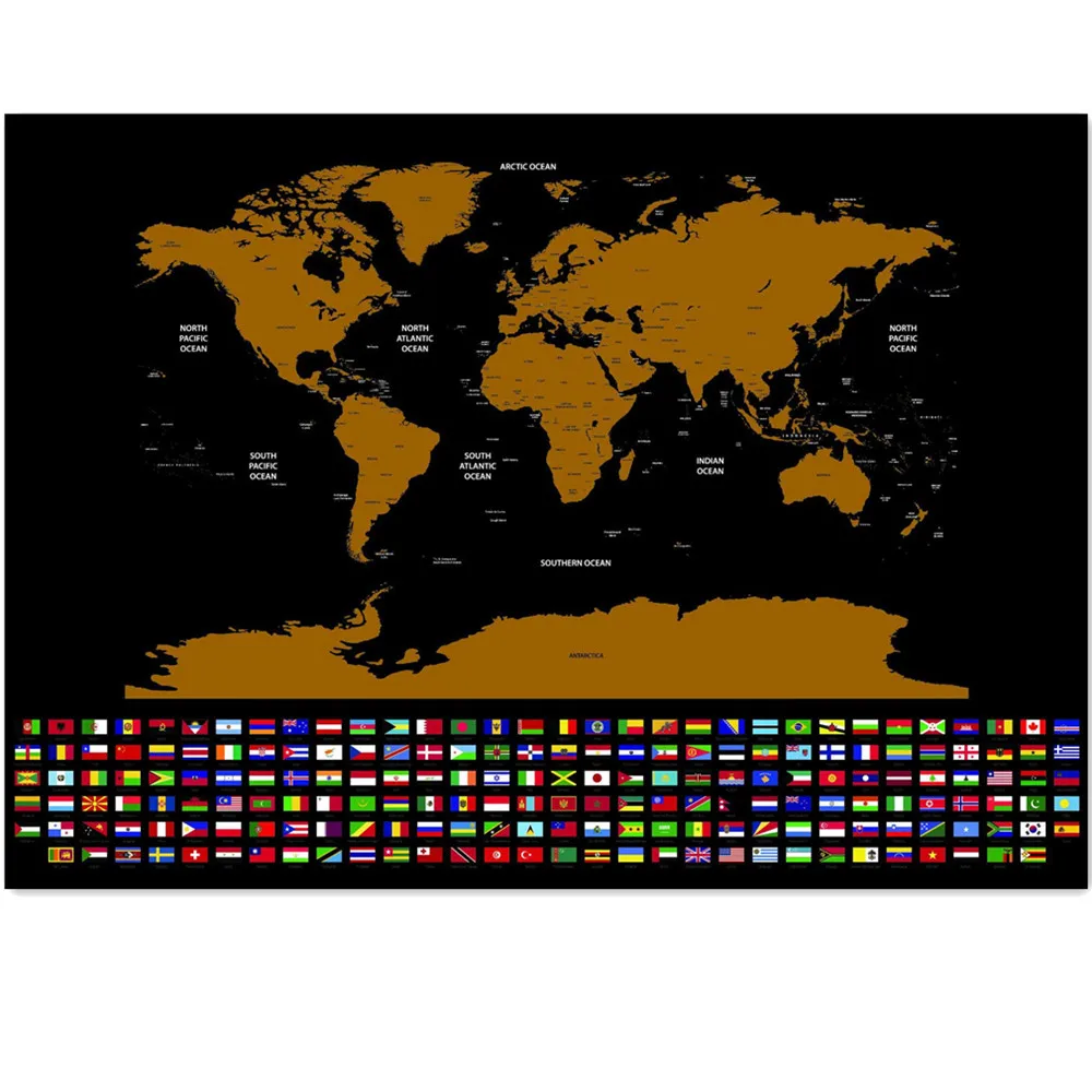 

Deluxe Large Scratch Off International Map - Perfect Travel Tracker and Room Decoration Poster for Adventure Lovers