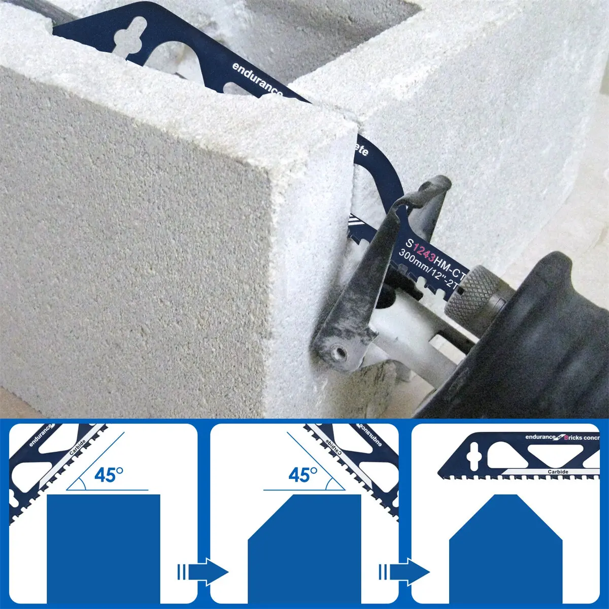 Полотно для сабельной пилы из карбидного вольфрама 12/18 дюйма