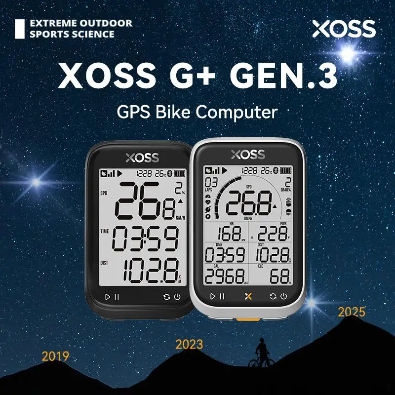 Фото Велокомпьютер XOSS G3+ Plus G+ Gen3 с GPS, 2,8-дюймовым экраном, спидометром, функцией тренировок, защитой IP67, беспроводным подключением ANT+, одометром для шоссейных и горных велосипедов №5