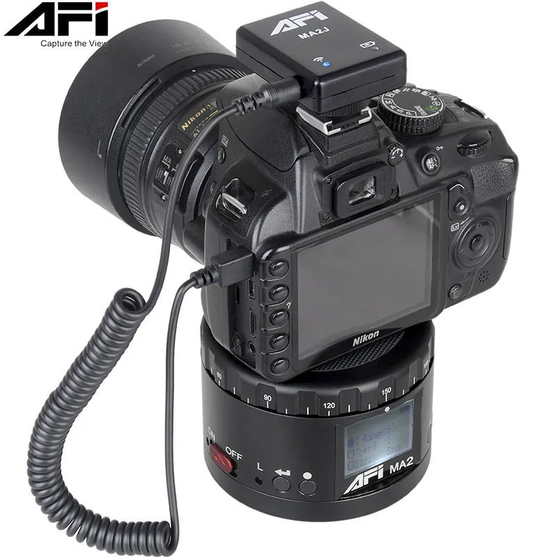 

AFI MA2 360 Time Lapse Video Camera Rotator Panorama Tripod Head LED For Canon Nikon Sony DSLR Phone 360 Gopro Timelapse Panning
