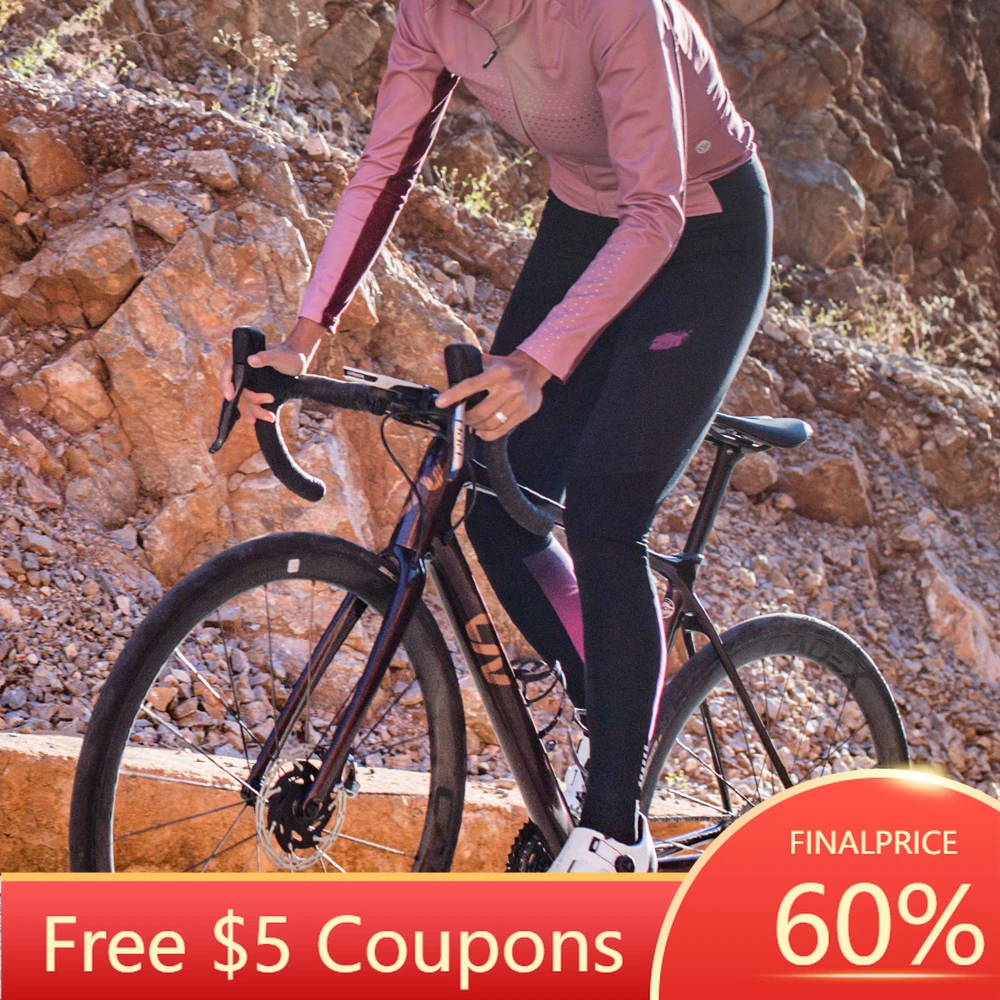 

Santic Women Bib Tights Winter Warm Cycling Bib Long Pants Cycling Windproof Bib Pants Reflective WL1C04133Z