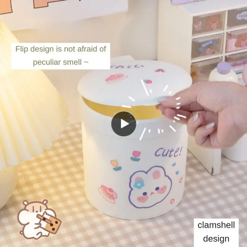 

Trash Can Trash Can Bin Cute Dustbin Ins Small Trash Organizer Supplies Waste Bin Desktop Storage Box Ins