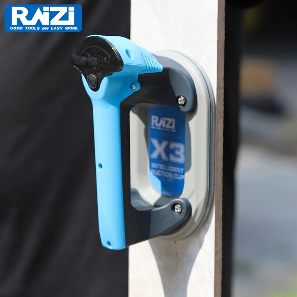 Фото RAIZI X3 интеллектуальный перезаряжаемый цифровой дисплей электрическая вакуумная присоска 140 кг подъемник для гранитной стеклянной плитки гладкий матовый №3