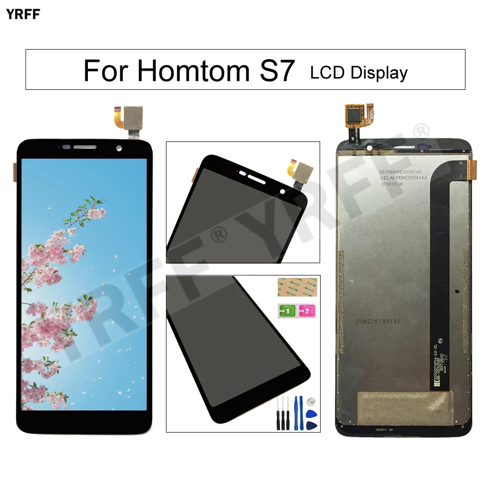 

LCD Screens For Homtom S7 LCD Display Touch Screen Digitizer Glass Panel Sensor Phone Repair Parts 100% Tested Free Shipping