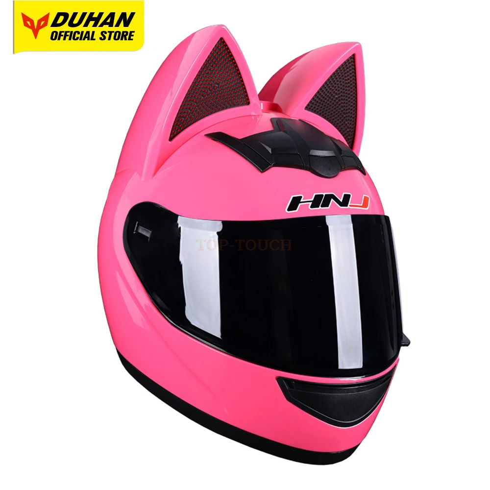 Woman Motorcycle Helmet Full Face Motocross Helmet Cat Ear Casco Moto Motorcycle Motorbike Riding Protective Helmet Multicolor
