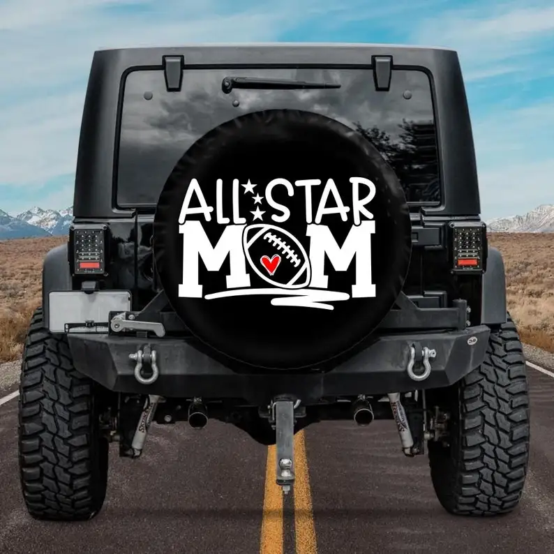 

Spare Tire Cover, All Star Mom Jeep Tire Cover, Car accessories football, Road Trip Accessories, Jeep Accessories, Football desi