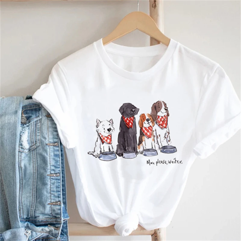 

Fashion Christmas White T-shirt Christmas Gift Cartoon T-shirt Fashion New Year T-shirt Leisure Fun Animal Print Travel T-shirt.