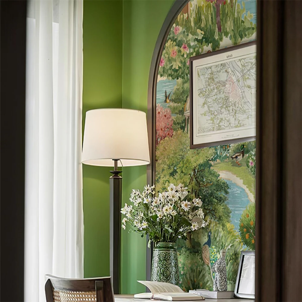 Фотообои на заказ с художественной росписью для гостиной фоновые фрески